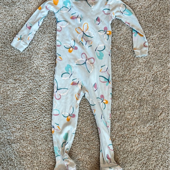 Carter’s Toddler Girls’ Footed Sleeper Pajamas – Butterfly Print Size 3T - Picture 7 of 8